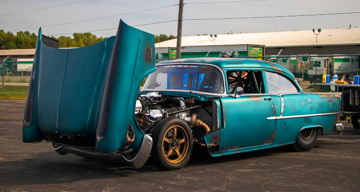 55 chevy so boss at drag week