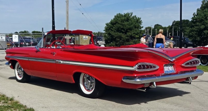 roman red 1959 chevy impala convertible