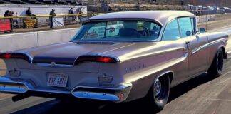 stick shift 1958 edsel drag racing