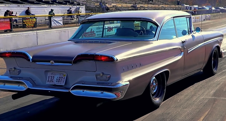 stick shift 1958 edsel drag racing