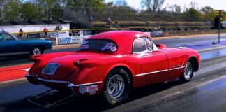 1954 chevrolet corvette drag car