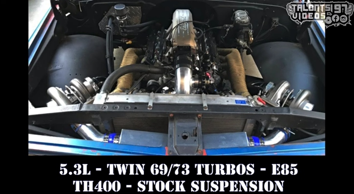 twin turbo chevy c20 truck drag racing