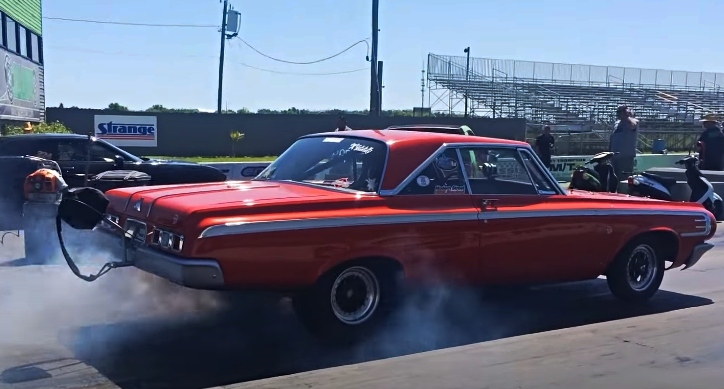 hellcat swapped 1964 dodge drag racing