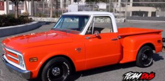 1968 chevy c10 stepside truck in hugger orange