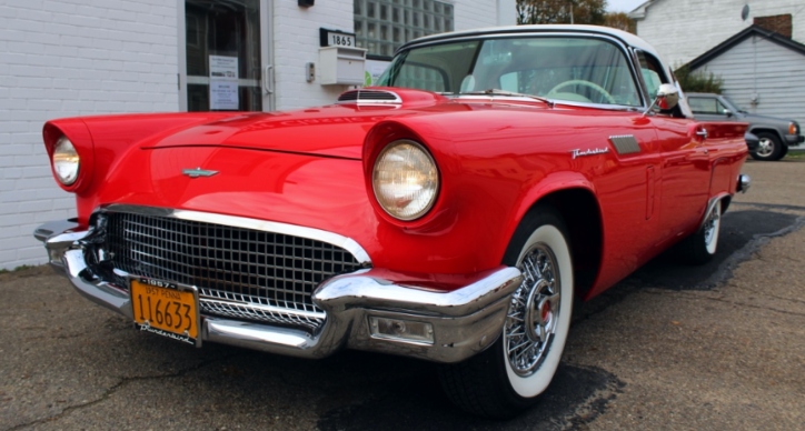 flame red 1957 ford thunderbird restored