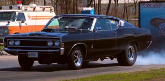 1969 ford torino 428 cobra jet 1/4 mile drag racing
