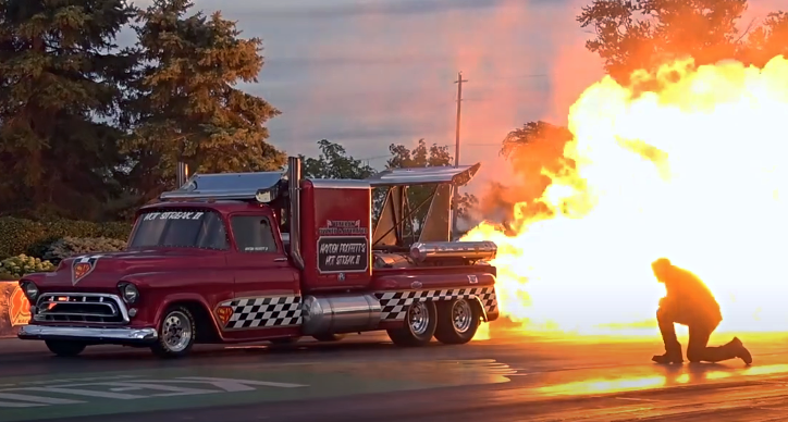 twin jet engine '57 chevy truck