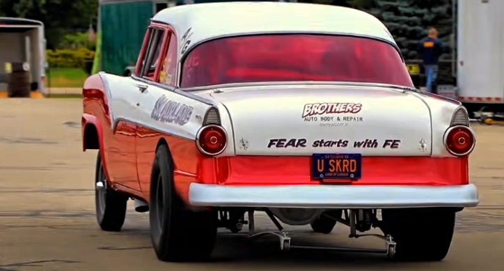 55 ford fairlane gasser drag racing