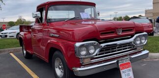 red 1960 ford f100 truck