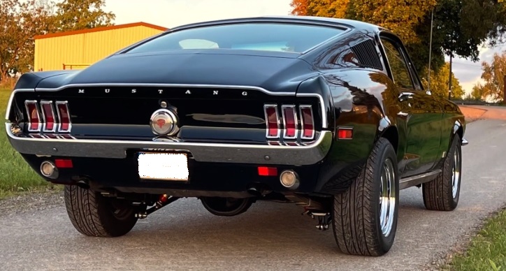 black on black 1968 ford mustang fastback