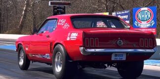 69 ford mustang 1/4 mile drag racing