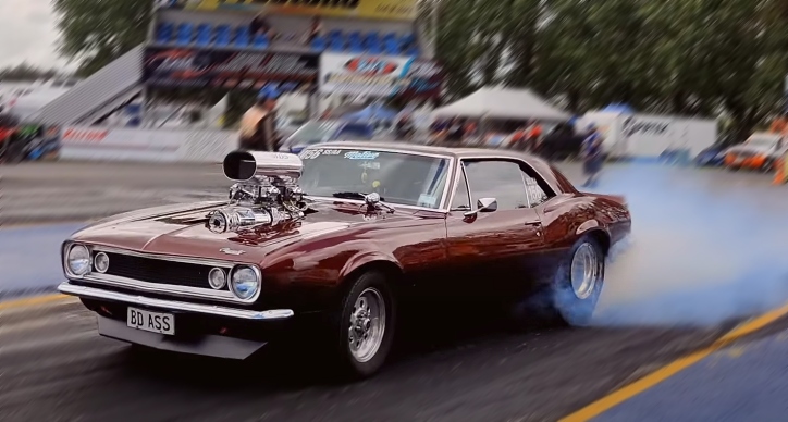 blown big block 1967 chevy camaro drag racing