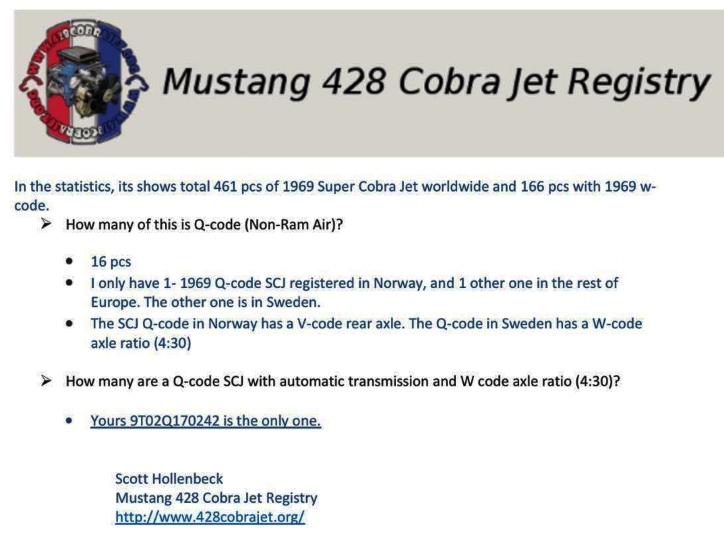 428 super cobra jet 1969 mustang mach 1
