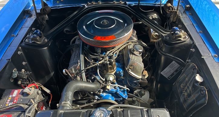 1967 Ford Mustang 4spd acapulco blue engine