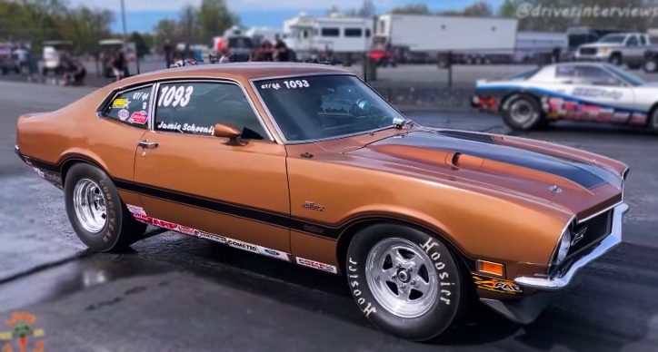 ford maverick grabber 1/4 mile racing